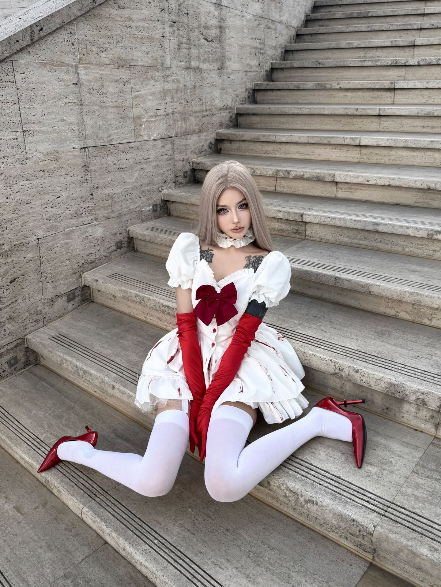 2025 Gothic Lolita Maid Cosplay Costume – Halloween Stage Performance Outfit