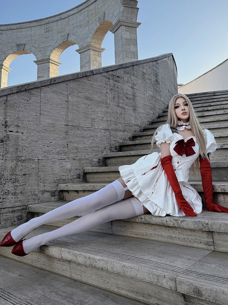 2025 Gothic Lolita Maid Cosplay Costume – Halloween Stage Performance Outfit
