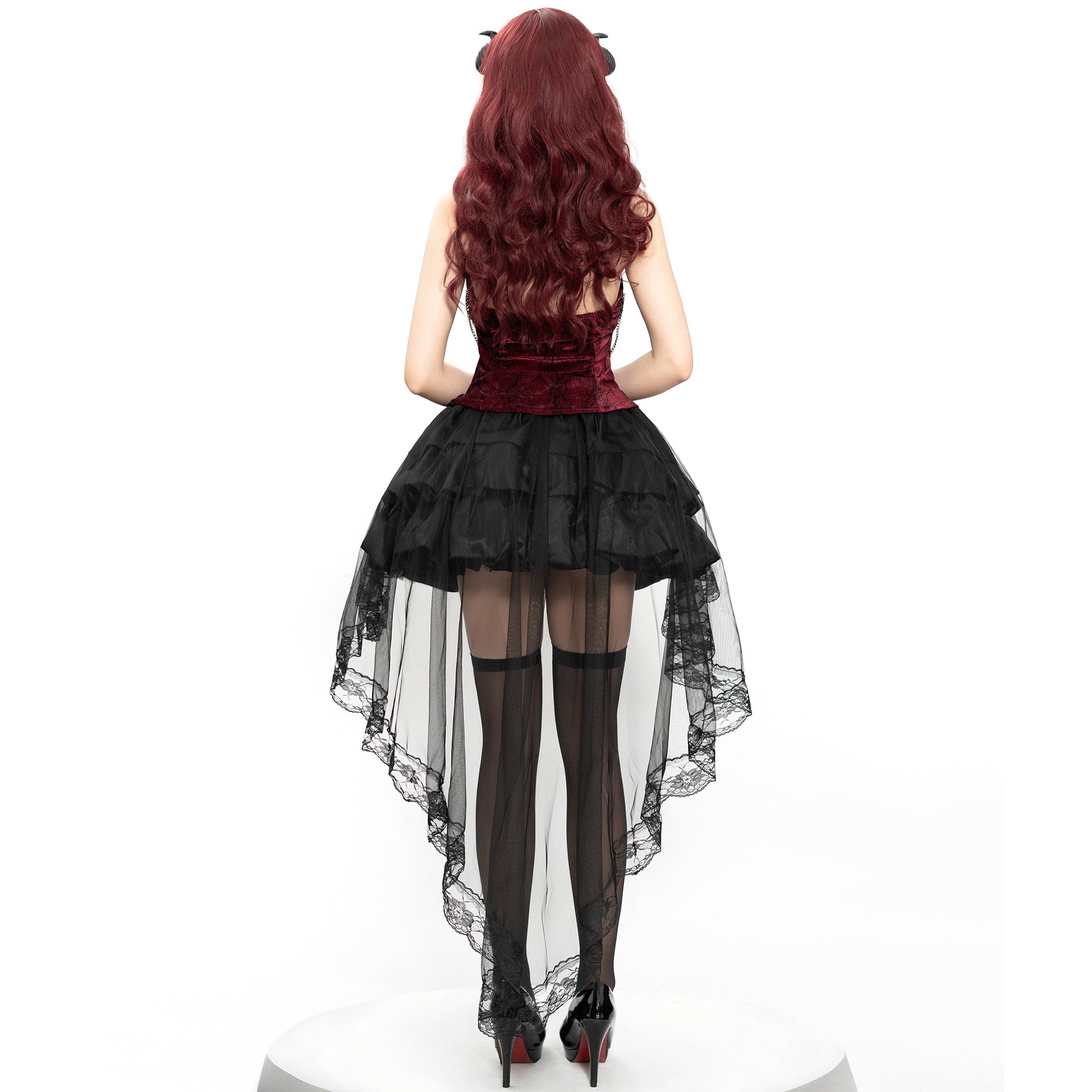 2025 Gothic Vampire Demon Witch Cosplay Costume – Dark Court Halloween Outfit