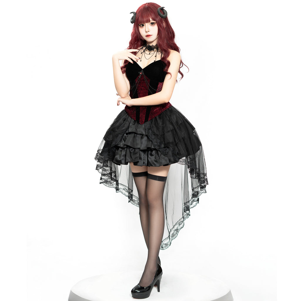 2025 Gothic Vampire Demon Witch Cosplay Costume – Dark Court Halloween Outfit