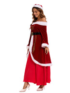 Women's Santa Claus Cosplay Costume - Long Christmas Dress Set