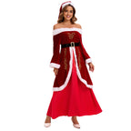 Women's Santa Claus Cosplay Costume - Long Christmas Dress Set