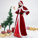 Women's Santa Claus Cosplay Costume - Long Christmas Dress Set