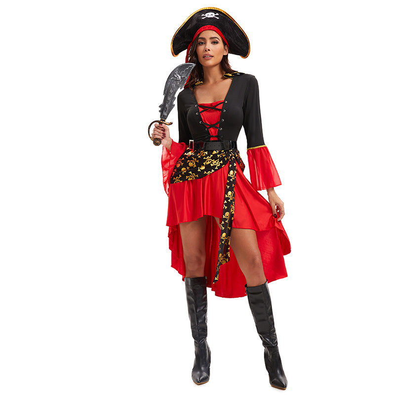 2025 Sexy Pirate Cosplay Costume – Halloween Pirate Outfit with Hat and Sword for Women