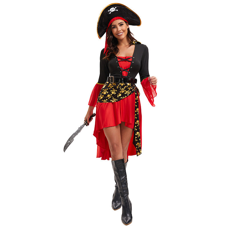 2025 Sexy Pirate Cosplay Costume – Halloween Pirate Outfit with Hat and Sword for Women