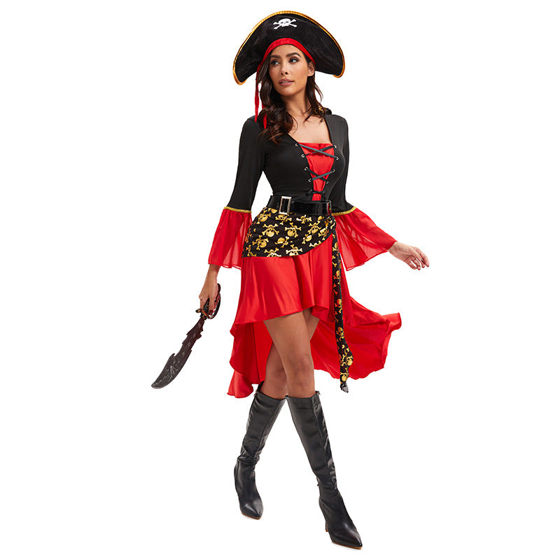 2025 Sexy Pirate Cosplay Costume – Halloween Pirate Outfit with Hat and Sword for Women