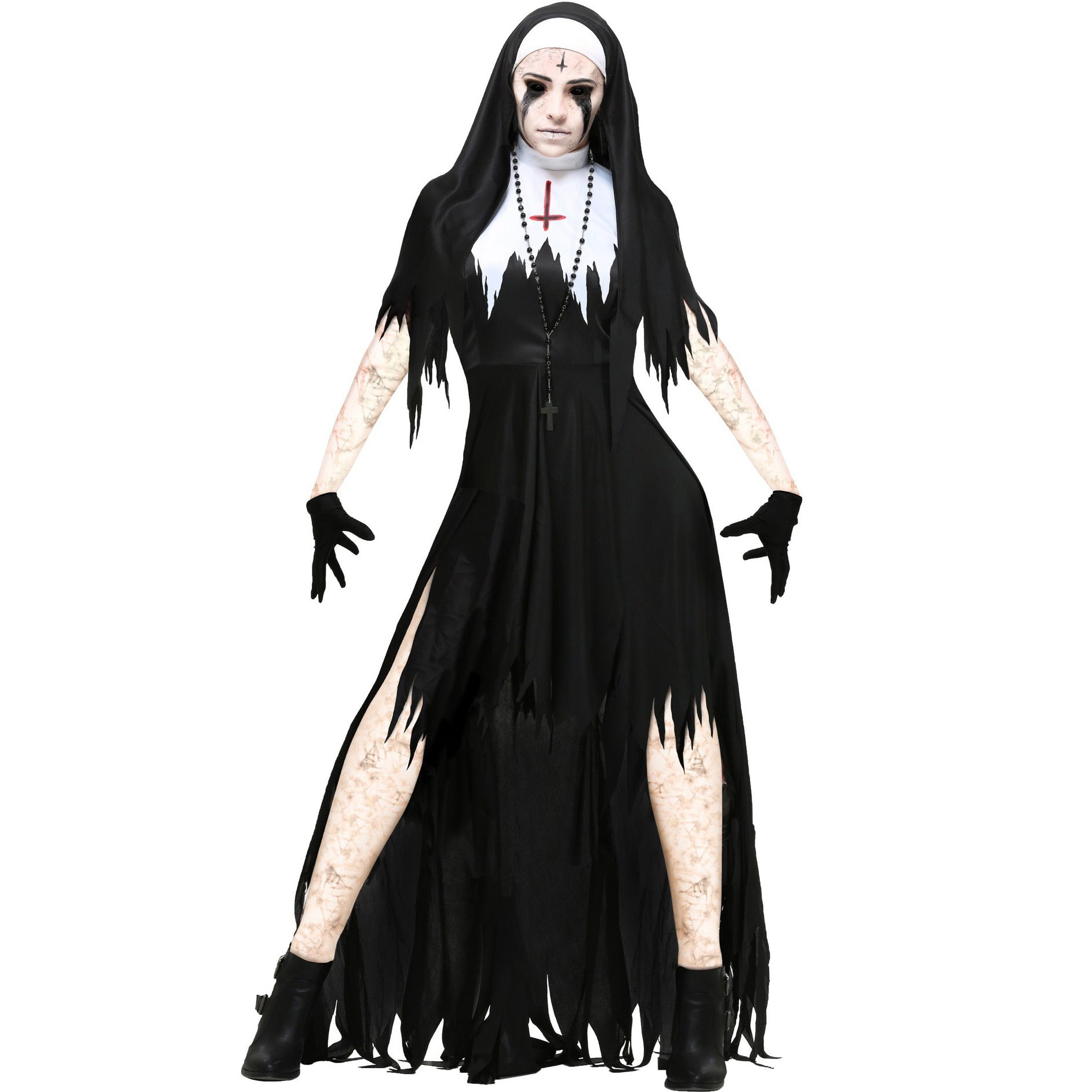 2025 Zombie Nun Cosplay Costume – Scary Halloween Vampire & Demon Outfit