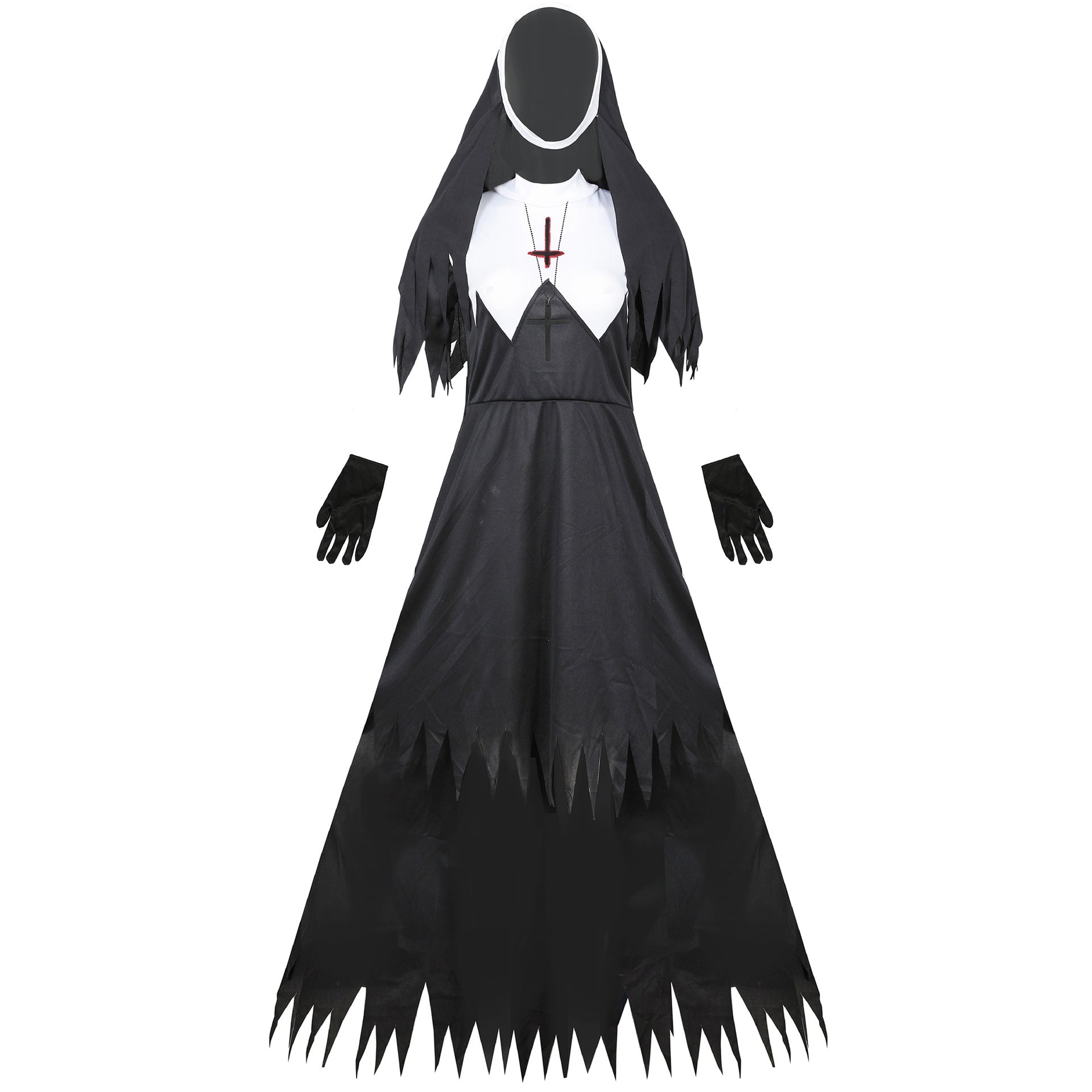 2025 Zombie Nun Cosplay Costume – Scary Halloween Vampire & Demon Outfit